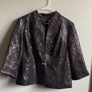 Dressbarn Brown and Black Brocade Blazer for Women